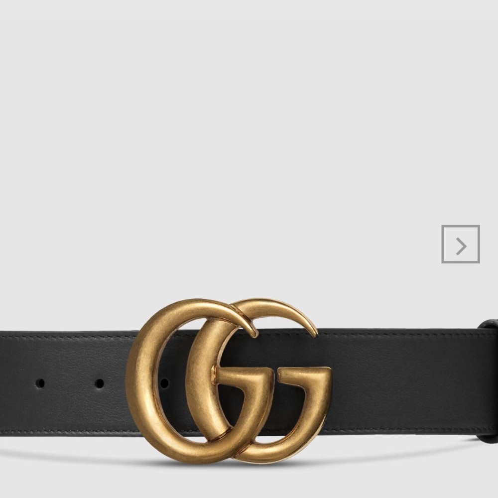 Gucci wide leather belt with double G